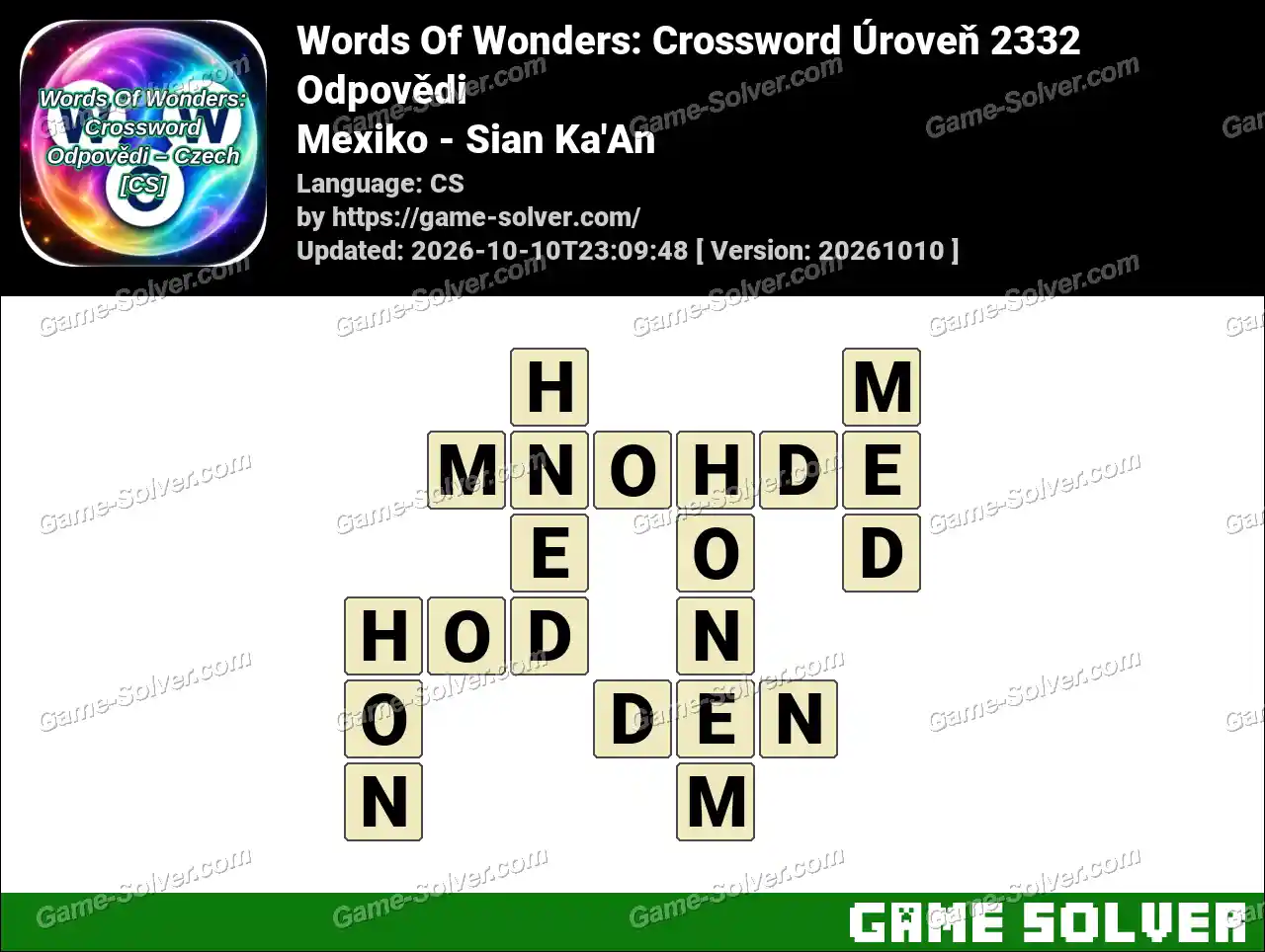 Words Of Wonders: Crossword Úroveň 2332 Odpovědi – Mexiko – Sian Ka’An